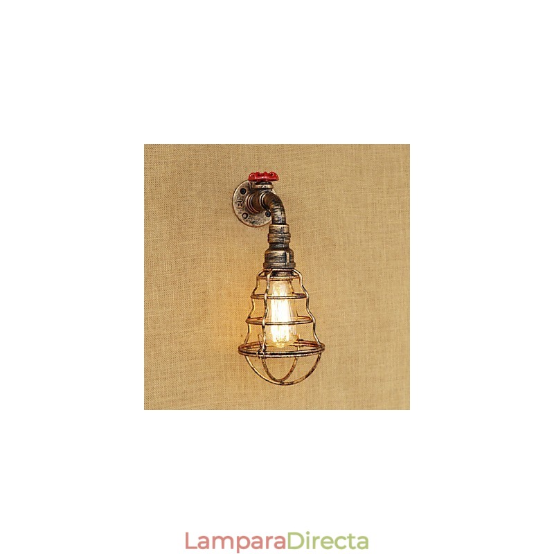Aplique de pared con luz ambiental estilo mini con pintura retro campestre