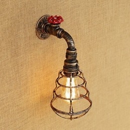 Aplique de pared con luz ambiental estilo mini con pintura retro campestre
