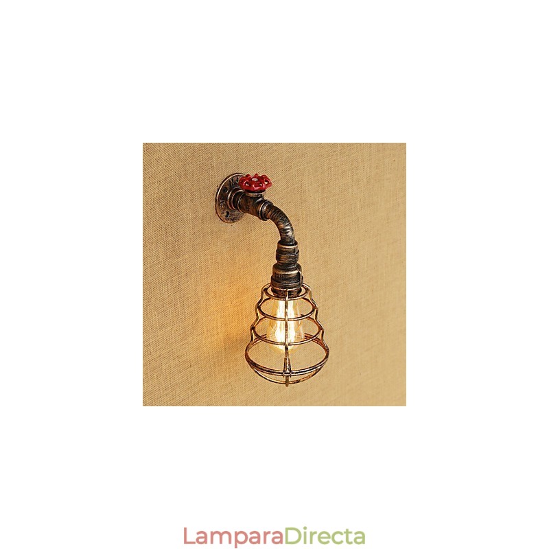 Aplique de pared con luz ambiental estilo mini con pintura retro campestre