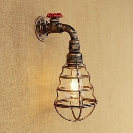 Aplique de pared con luz ambiental estilo mini con pintura retro campestre