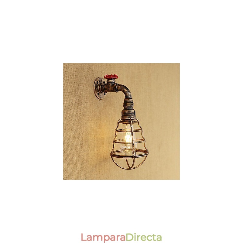 Aplique de pared con luz ambiental estilo mini con pintura retro campestre