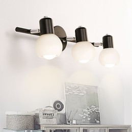 Lámpara de pared de baño con iluminación empotrada de estilo rústico galvanizado.