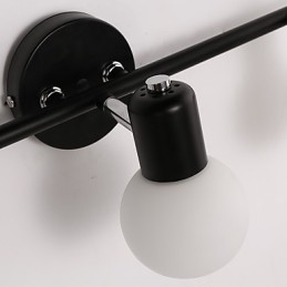 Lámpara de pared de baño con iluminación empotrada de estilo rústico galvanizado.