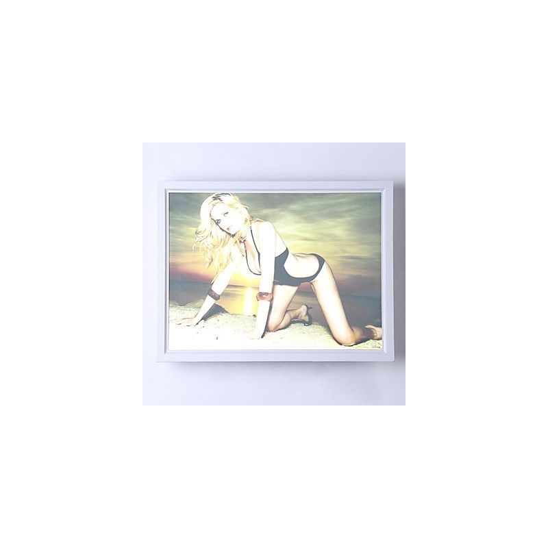 Pintura contemporánea moderna integrada para apliques de pared con luz ambiental.