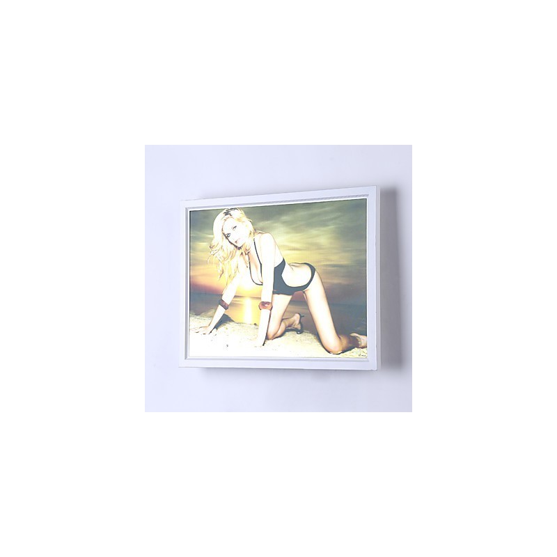 Pintura contemporánea moderna integrada para apliques de pared con luz ambiental.