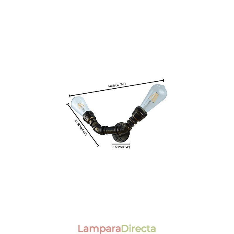 Aplique de pared rústico tradicional clásico de latón antiguo para luz ambiental.