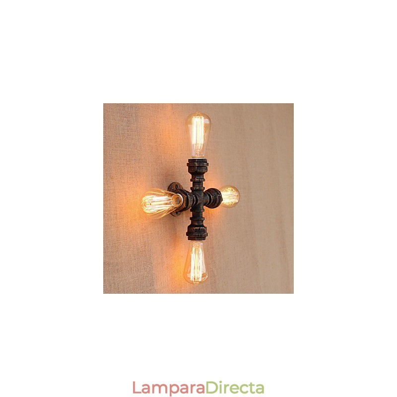 Lámpara de pared con luz ambiental incluida, estilo mini, con brazo oscilante y pintura retro campestre.