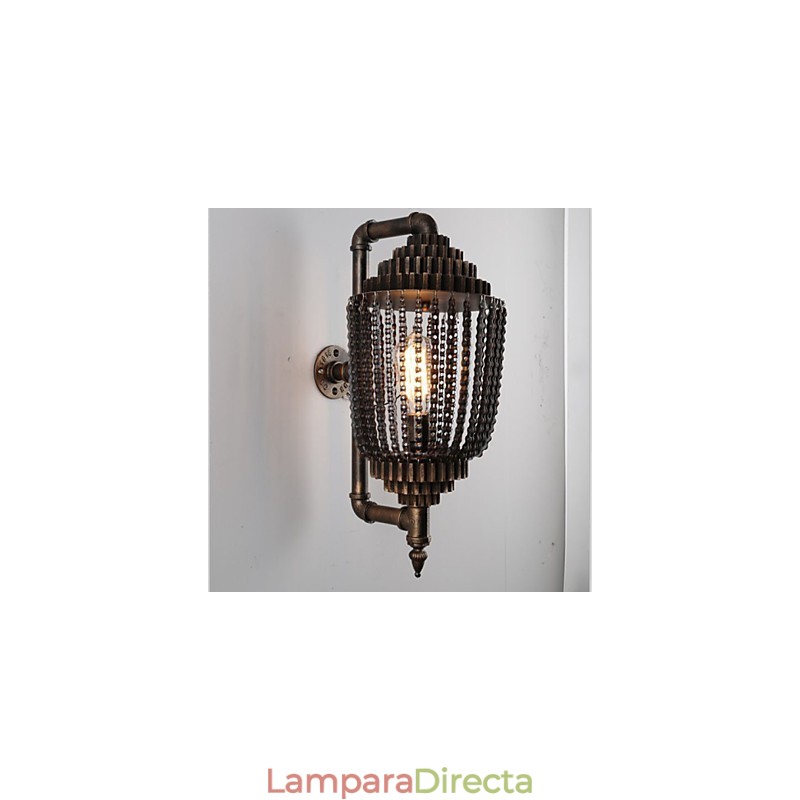 Lámpara de engranajes de taller de viento industrial de hierro vintage