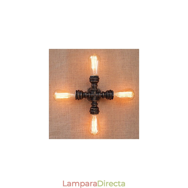 Lámpara de pared con luz ambiental incluida, estilo mini, con brazo oscilante y pintura retro campestre.