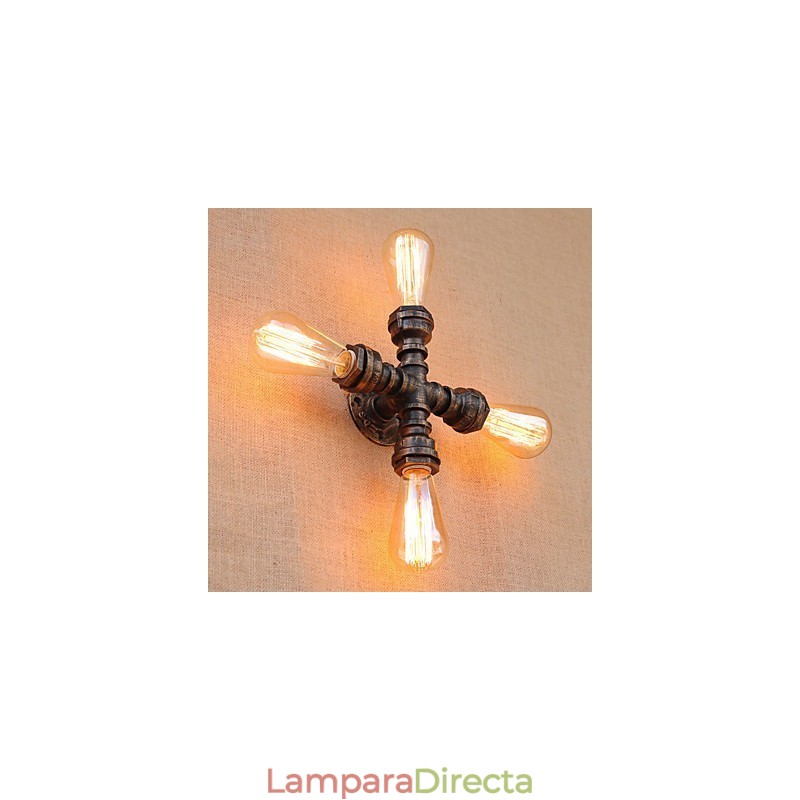 Lámpara de pared con luz ambiental incluida, estilo mini, con brazo oscilante y pintura retro campestre.