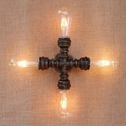 Lámpara de pared con luz ambiental incluida, estilo mini, con brazo oscilante y pintura retro campestre.