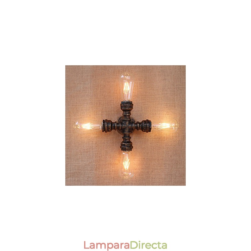 Lámpara de pared con luz ambiental incluida, estilo mini, con brazo oscilante y pintura retro campestre.