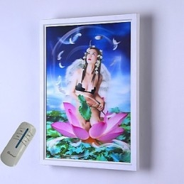 Pintura contemporánea moderna integrada para apliques de pared con luz ambiental.
