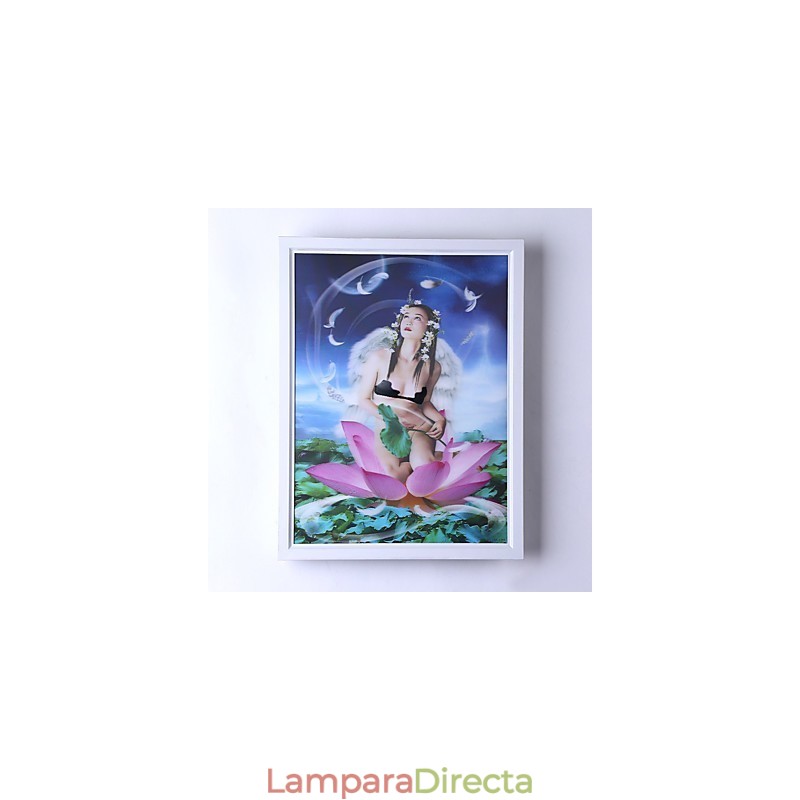 Pintura contemporánea moderna integrada para apliques de pared con luz ambiental.