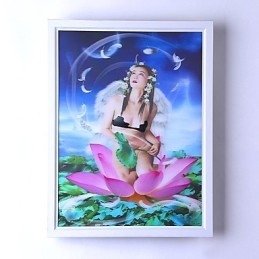 Pintura contemporánea moderna integrada para apliques de pared con luz ambiental.