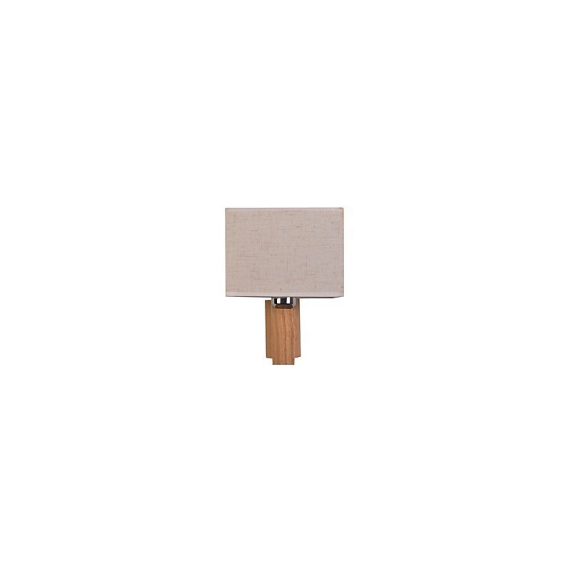 Lámpara de pared sencilla, lámpara de noche, lámpara de escritorio con pantalla de tela y madera maciza para dormitorio, tocador, sala de estar, habitación de bebé.