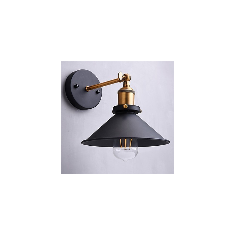 2 apliques de pared de metal, lámpara industrial de pared vintage Edison Simplicity para iluminación de cafeterías, clubes y bares.
