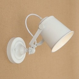 Lámpara de pared de acero pintado, estilo café americano negro, estilo retro, con sable de luz.