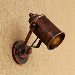Lámpara de pared de acero pintado, estilo café americano negro, estilo retro, con sable de luz.