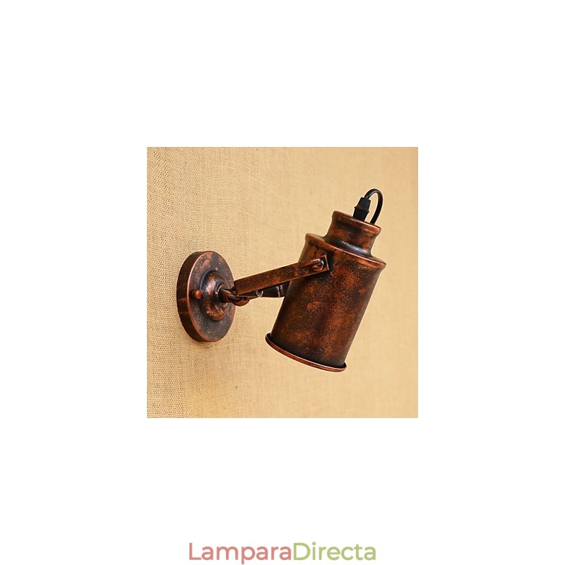 Lámpara de pared de acero pintado, estilo café americano negro, estilo retro, con sable de luz.