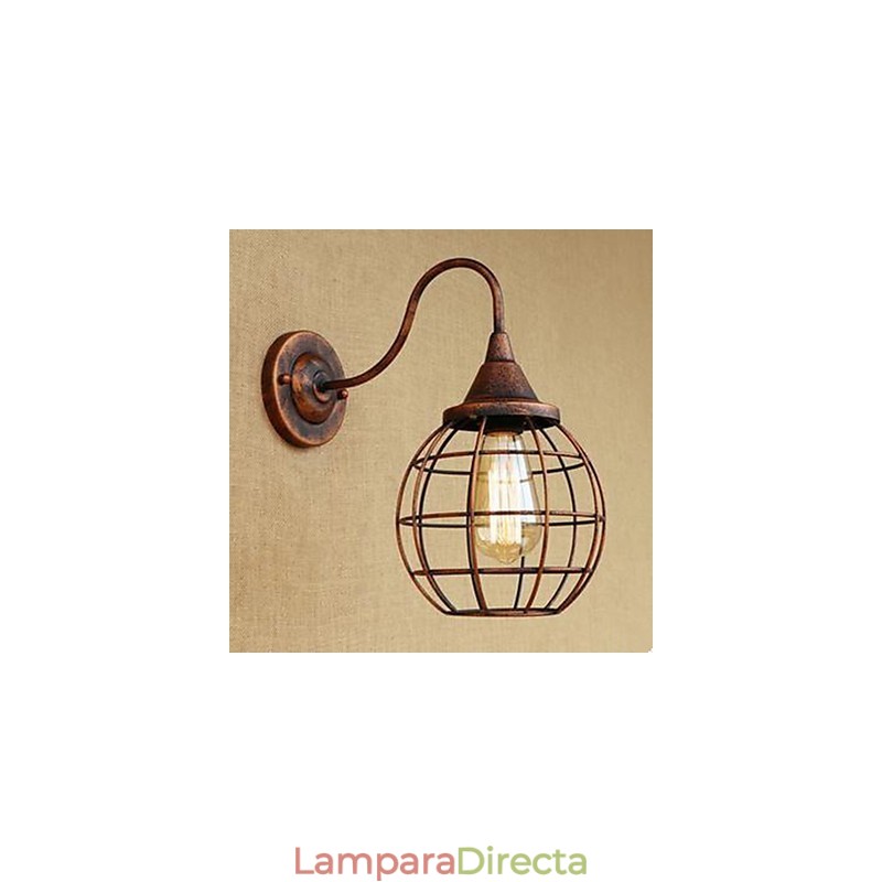Lámpara de pared americana de cabecera para sala de estar, estudio, color óxido, estilo retro, de Iron Art