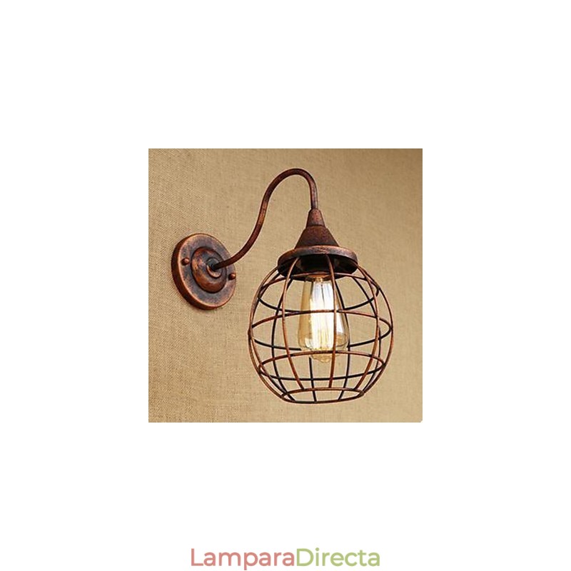 Lámpara de pared americana de cabecera para sala de estar, estudio, color óxido, estilo retro, de Iron Art