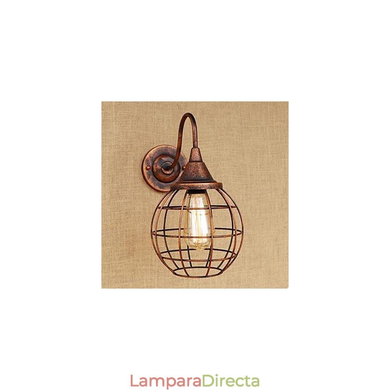 Lámpara de pared americana de cabecera para sala de estar, estudio, color óxido, estilo retro, de Iron Art