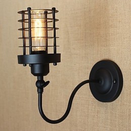 Aplique de pared con luz ambiental estilo mini con pintura rústica vintage