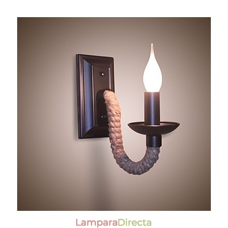 Lámpara de pared retro de cuerda de cáñamo con personalidad creativa, lámpara de vela de hierro Lámpara de pared retro de cuerda de cáñamo con personalidad creativa, lámpara de vela de hierro