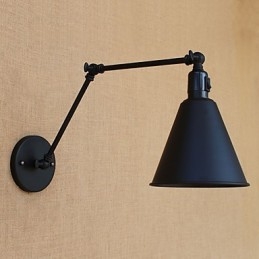 Lámpara de brazo oscilante estilo mini con protección ocular y luz descendente con pintura retro campestre