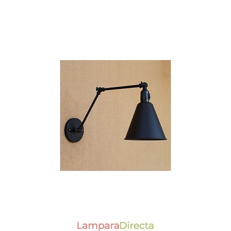 Lámpara de brazo oscilante estilo mini con protección ocular y luz descendente con pintura retro campestre