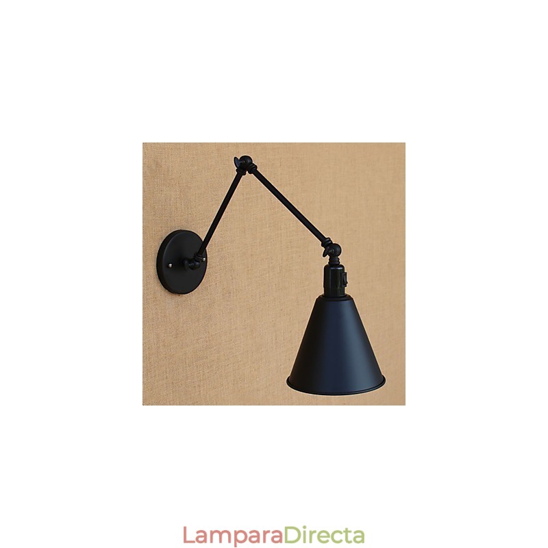 Lámpara de brazo oscilante estilo mini con protección ocular y luz descendente con pintura retro campestre