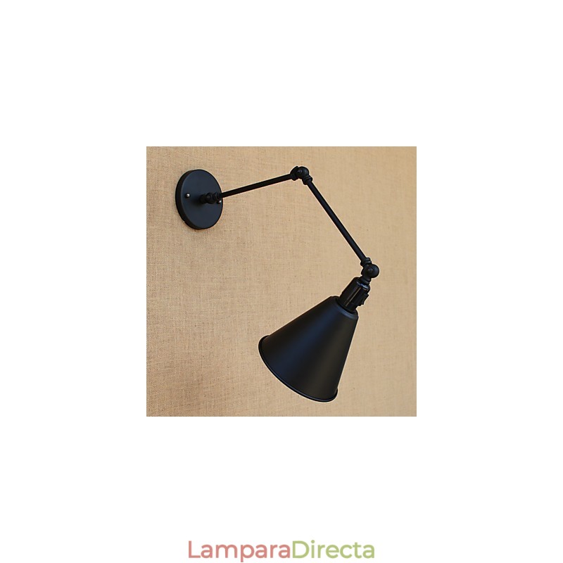 Lámpara de brazo oscilante estilo mini con protección ocular y luz descendente con pintura retro campestre