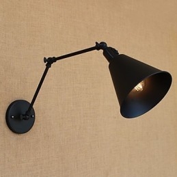 Lámpara de brazo oscilante estilo mini con protección ocular y luz descendente con pintura retro campestre