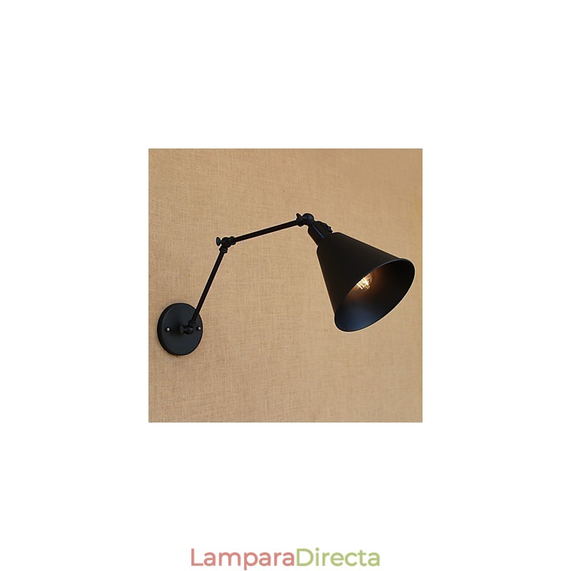 Lámpara de brazo oscilante estilo mini con protección ocular y luz descendente con pintura retro campestre