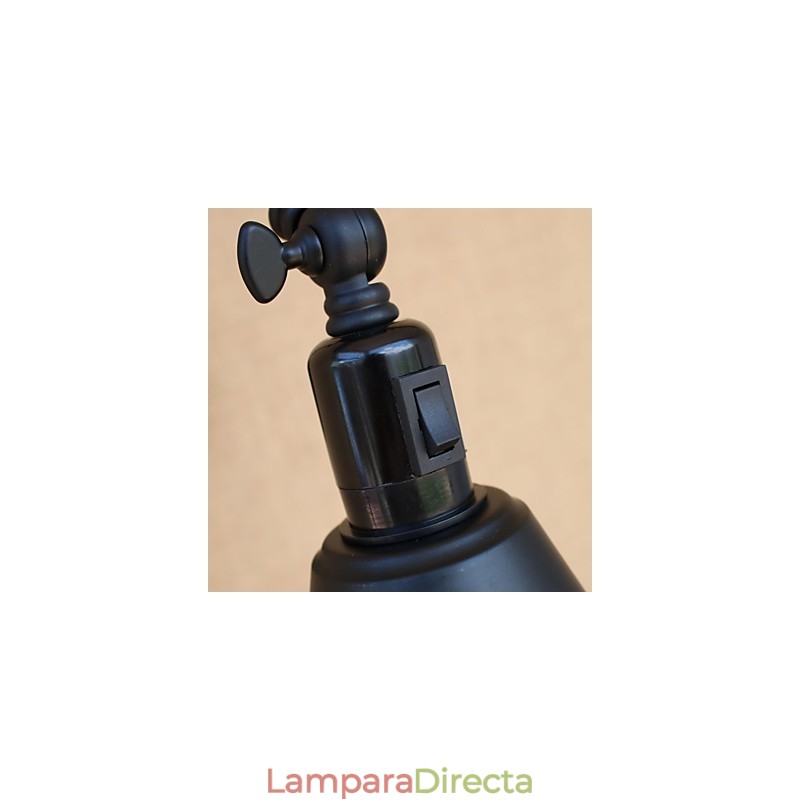 Lámpara de brazo oscilante estilo mini con protección ocular y luz descendente con pintura retro campestre