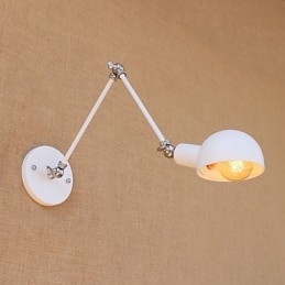 Lámpara de pared con luz ambiental y protección ocular con brazo oscilante estilo mini con pintura rústica vintage