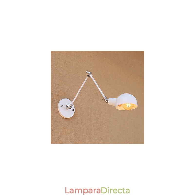 Lámpara de pared con luz ambiental y protección ocular con brazo oscilante estilo mini con pintura rústica vintage