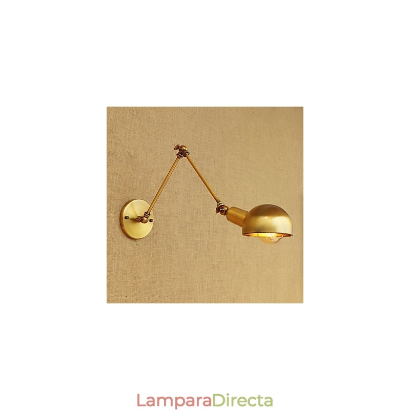 Lámpara de pared con luz ambiental y protección ocular con brazo oscilante estilo mini con pintura rústica vintage