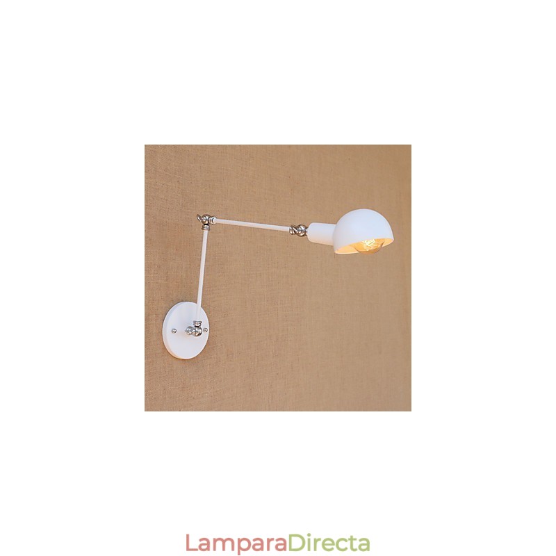 Lámpara de pared con luz ambiental y protección ocular con brazo oscilante estilo mini con pintura rústica vintage