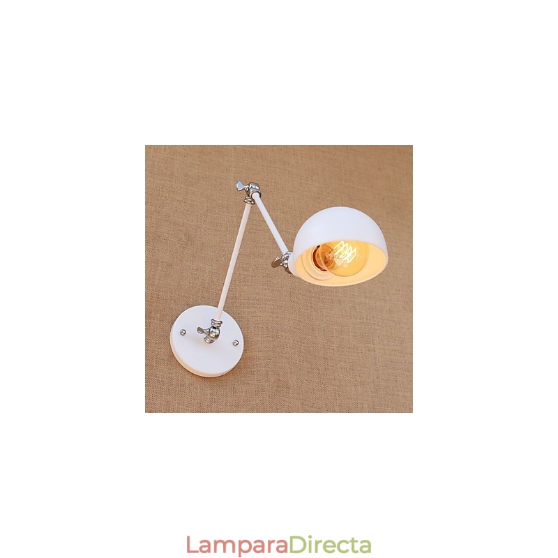 Lámpara de pared con luz ambiental y protección ocular con brazo oscilante estilo mini con pintura rústica vintage