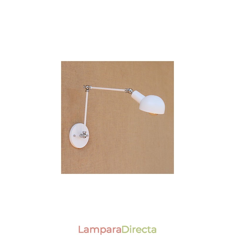 Lámpara de pared con luz ambiental y protección ocular con brazo oscilante estilo mini con pintura rústica vintage