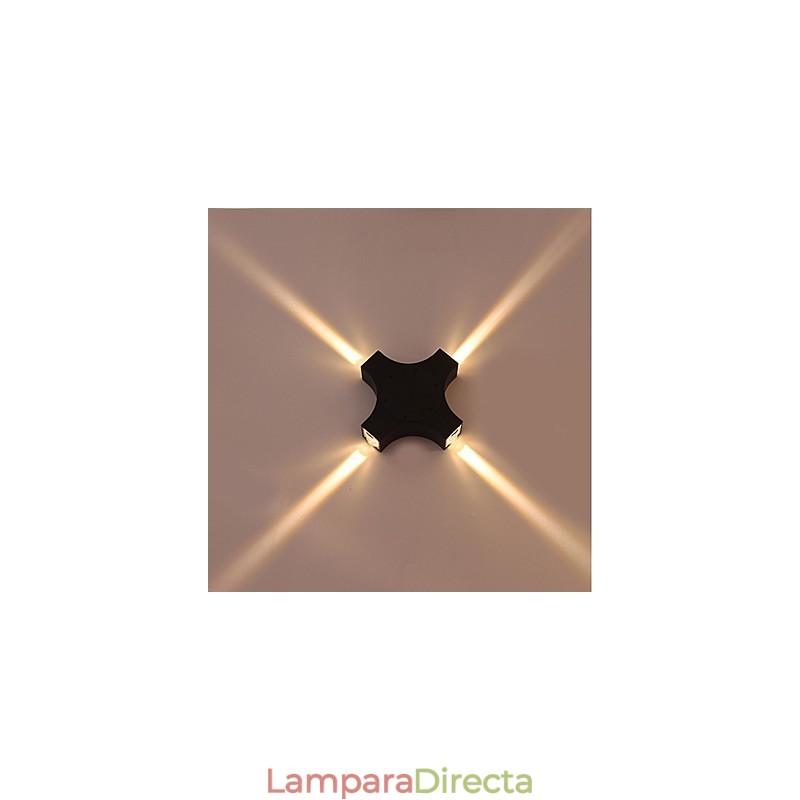 Aplique de pared con luz ambiental, novedoso y sencillo, integrado, para proteger los ojos, lámpara de pared impermeable para patio al aire libre con forma de estrella cruzada