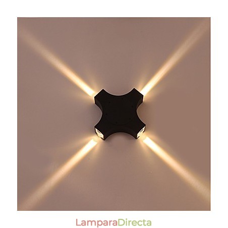 Aplique de pared con luz ambiental, novedoso y sencillo, integrado, para proteger los ojos, lámpara de pared impermeable para patio al aire libre con forma de estrella cruzada Aplique de pared con luz ambiental, novedoso y sencillo, integrado, para proteger los ojos, lámpara de pared impermeable para patio al aire libre con forma de estrella cruzada