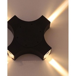 Aplique de pared con luz ambiental, novedoso y sencillo, integrado, para proteger los ojos, lámpara de pared impermeable para patio al aire libre con forma de estrella cruzada