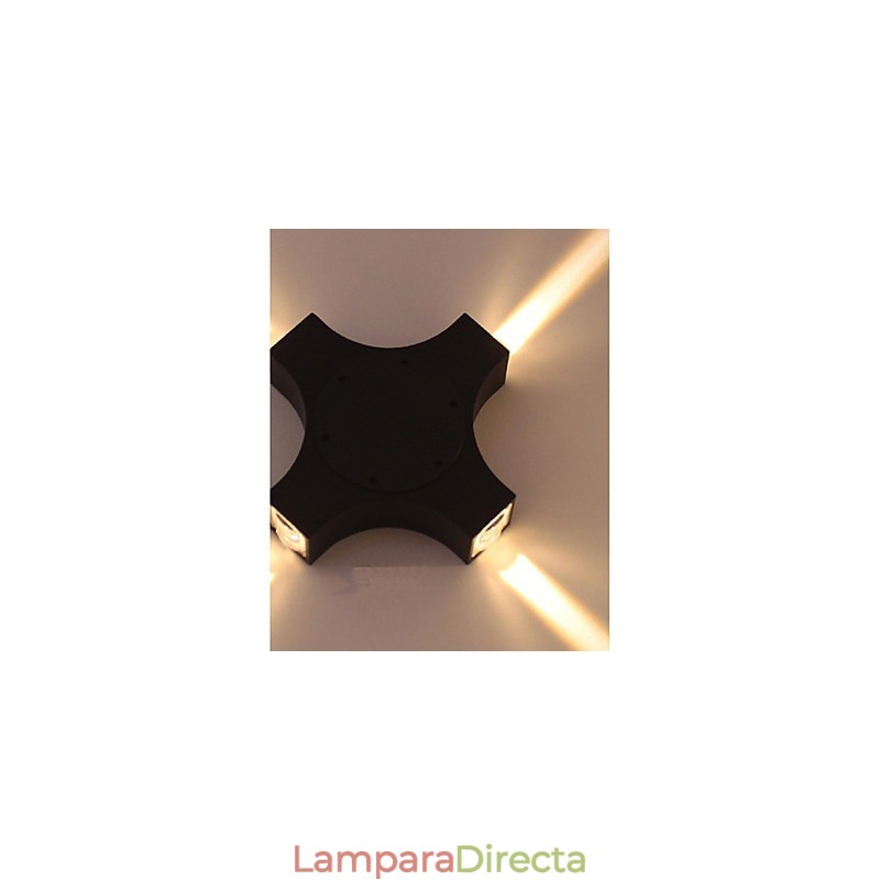 Aplique de pared con luz ambiental, novedoso y sencillo, integrado, para proteger los ojos, lámpara de pared impermeable para patio al aire libre con forma de estrella cruzada
