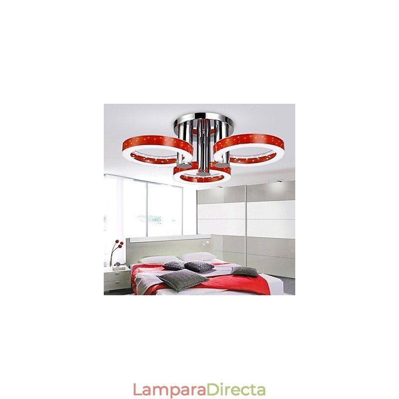 Lámpara de araña moderna contemporánea de metal cromado con montaje empotrado