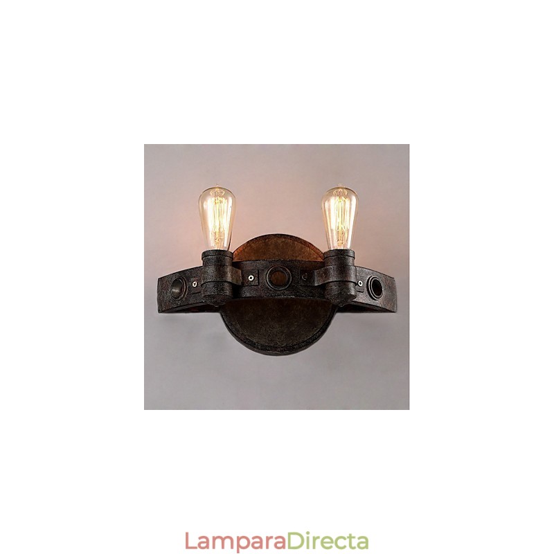 Lámpara de pared de metal con personalidad creativa industrial vintage estilo loft para la sala de café, bar, vestíbulo, decoración de iluminación de pared