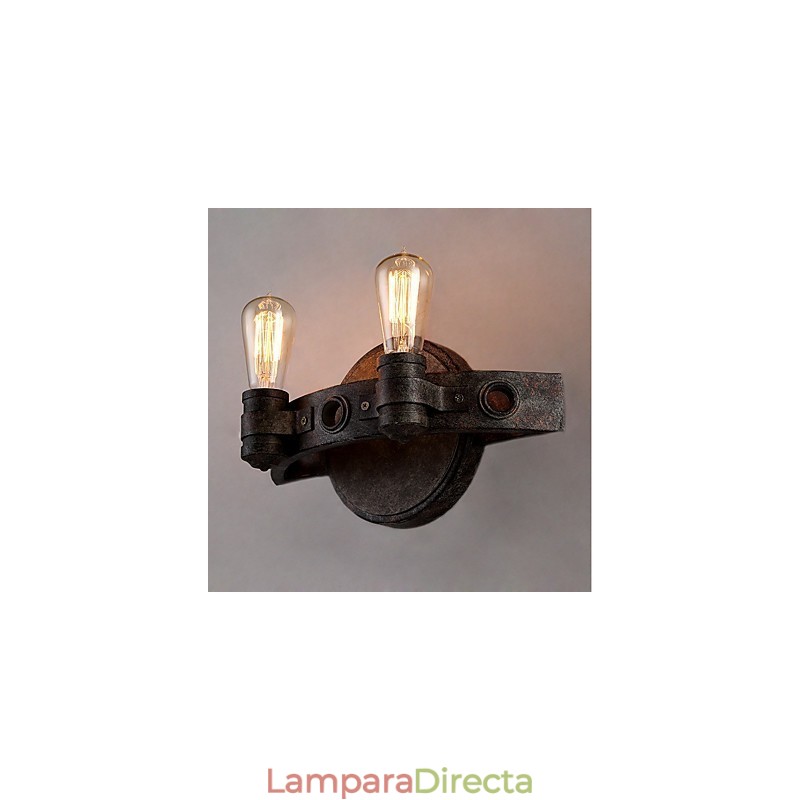Lámpara de pared de metal con personalidad creativa industrial vintage estilo loft para la sala de café, bar, vestíbulo, decoración de iluminación de pared