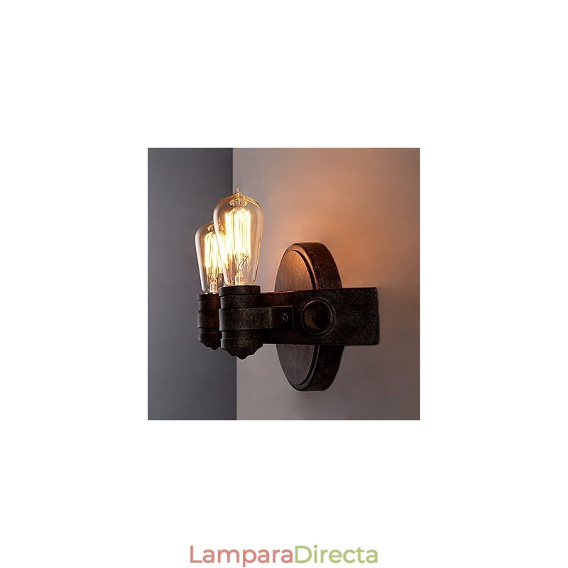 Lámpara de pared de metal con personalidad creativa industrial vintage estilo loft para la sala de café, bar, vestíbulo, decoración de iluminación de pared